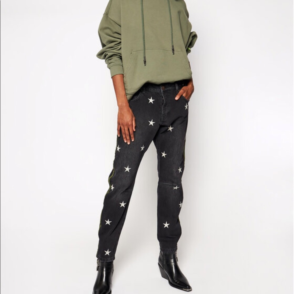 One Teaspoon Free People Black Star Saints Jeans